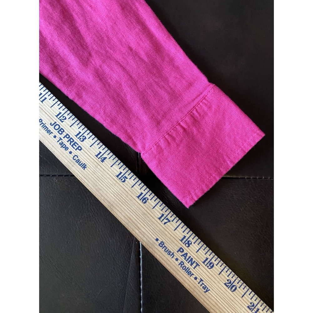 GAP Linen Blend‎ Button Up Shirt Womens XS Hot Pink Long Sleeve Tunic Top Beachy - Picture 15 of 16